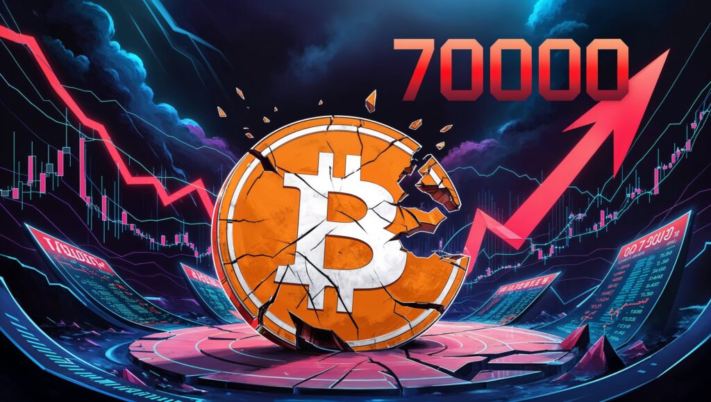 Bitcoin Falls Below 70000